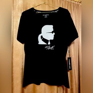 KARL LAGERFELD PARIS Profile T-Shirt XL BLACK NWT
